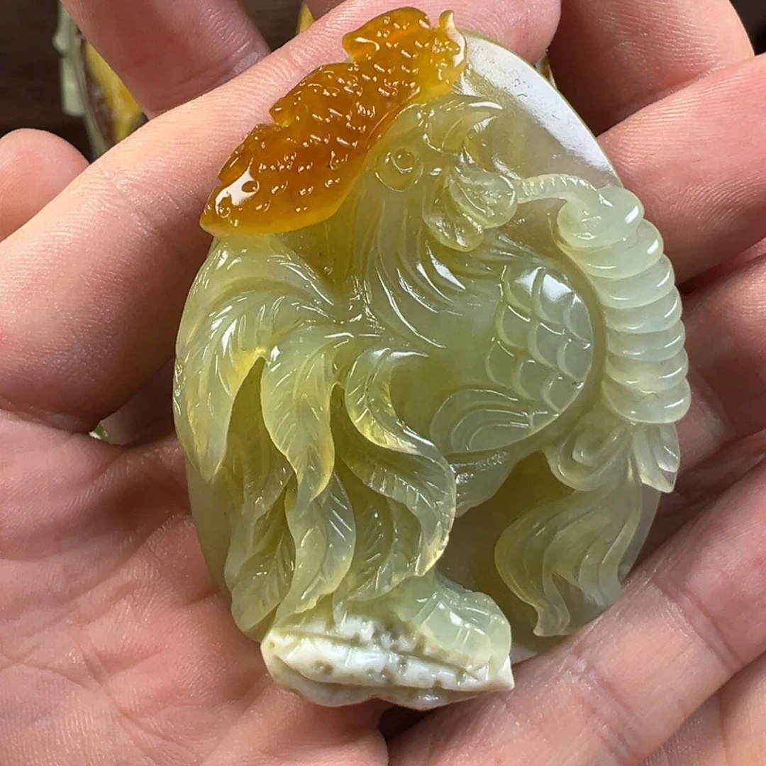 岫玉未镶嵌岫玉天然俏色手把件