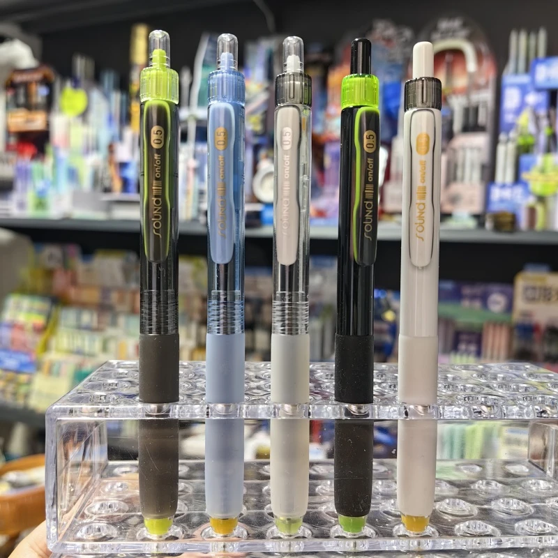 点石静响控按动中性笔0.5双珠针管头顺滑速干学生考试刷题笔静音