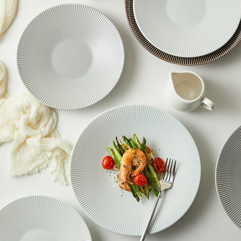 摩尔10英寸平盘复古陶瓷西餐盘创意网红家用餐盘 2只装