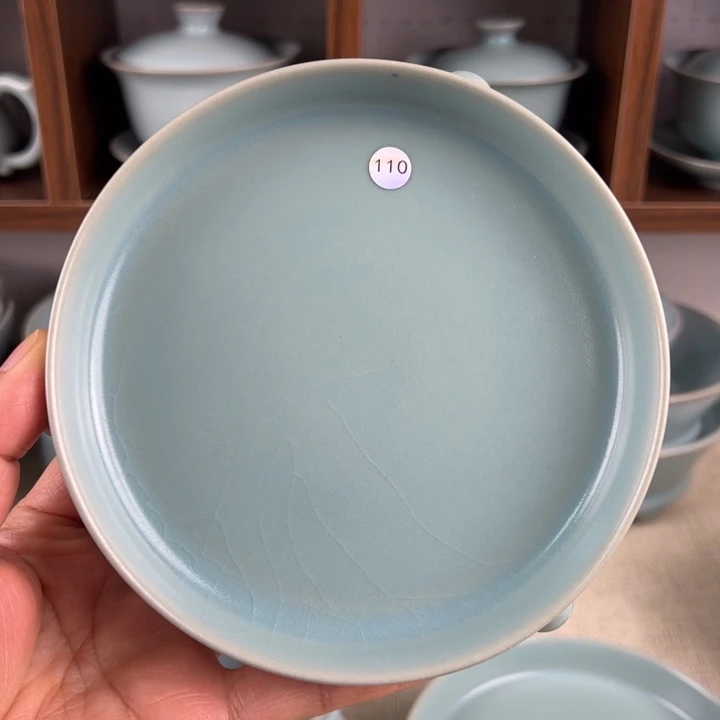 摆件瓷仿古釉中号三足洗微瑕110
