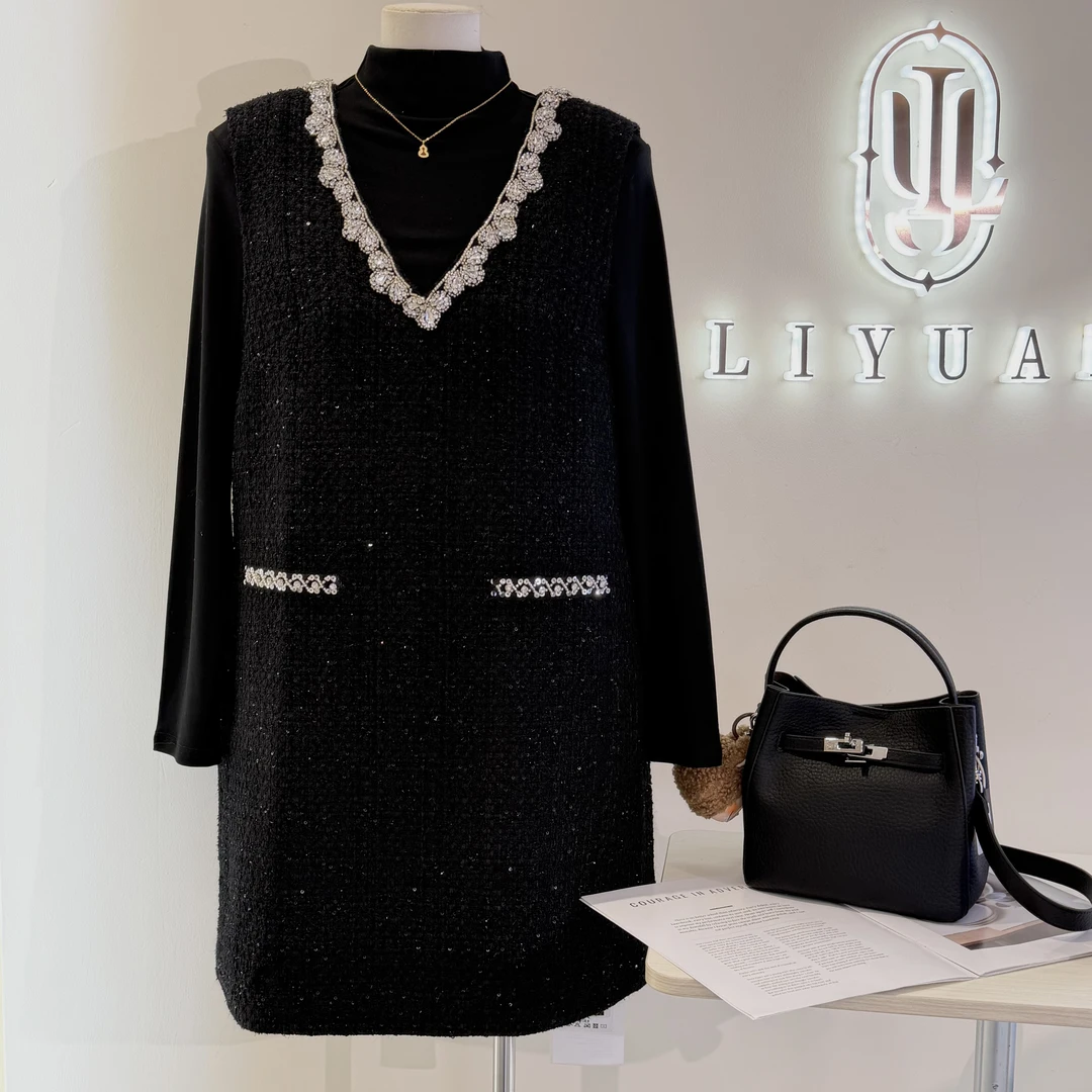 李园家1号店-5155-轻奢少女感重工两件套