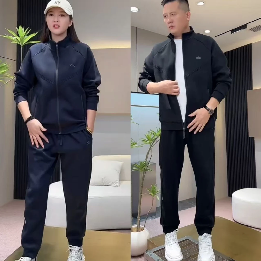 秋季新款百搭拼接休闲运动立领套装运动服时尚男士两件套