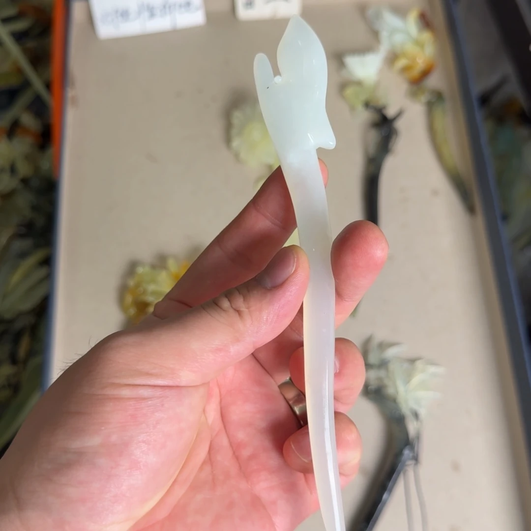 岫玉发饰未镶嵌明君玉簪贼拉好看