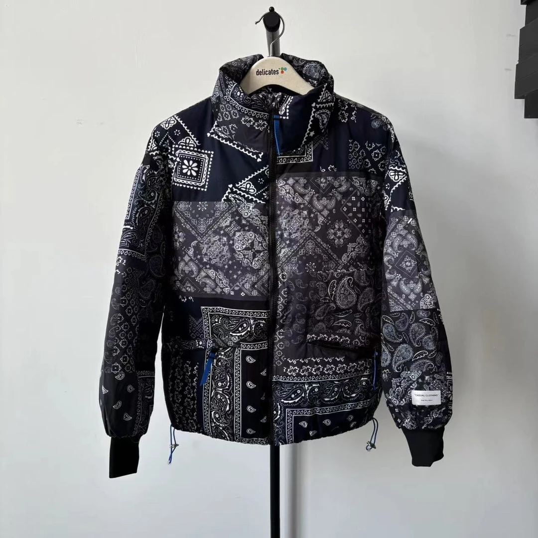 AL-324新款冬季男士满身老花提花立领羽绒服 73204