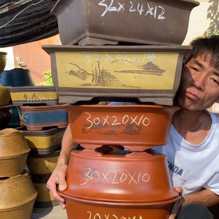 紫砂花盆紫砂茶具礼盒套装