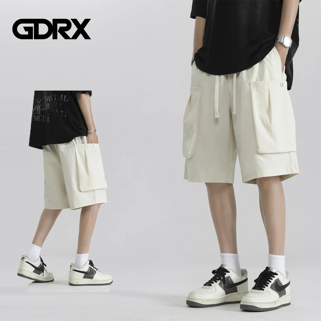 GDRX美式多巴胺配色男士短裤2025夏季新款薄款宽松简约休闲五分裤