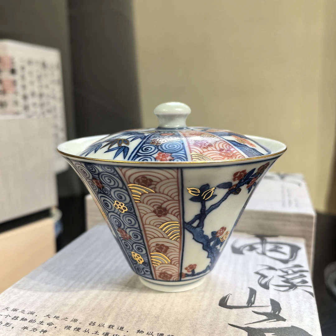 雨溪 和韵松梅盖碗 0041