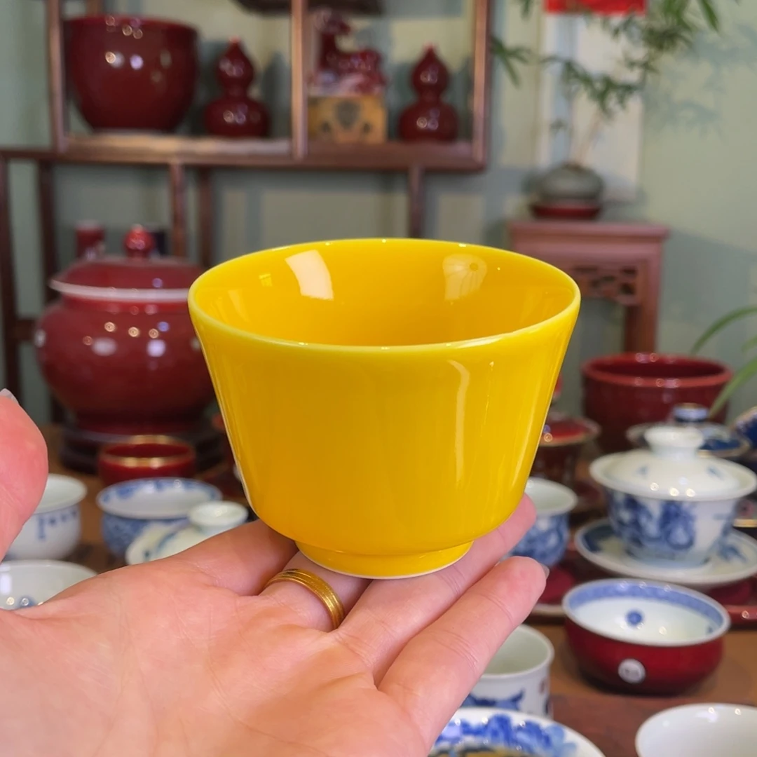 越****清欢雅玩原矿帝王黄直升杯