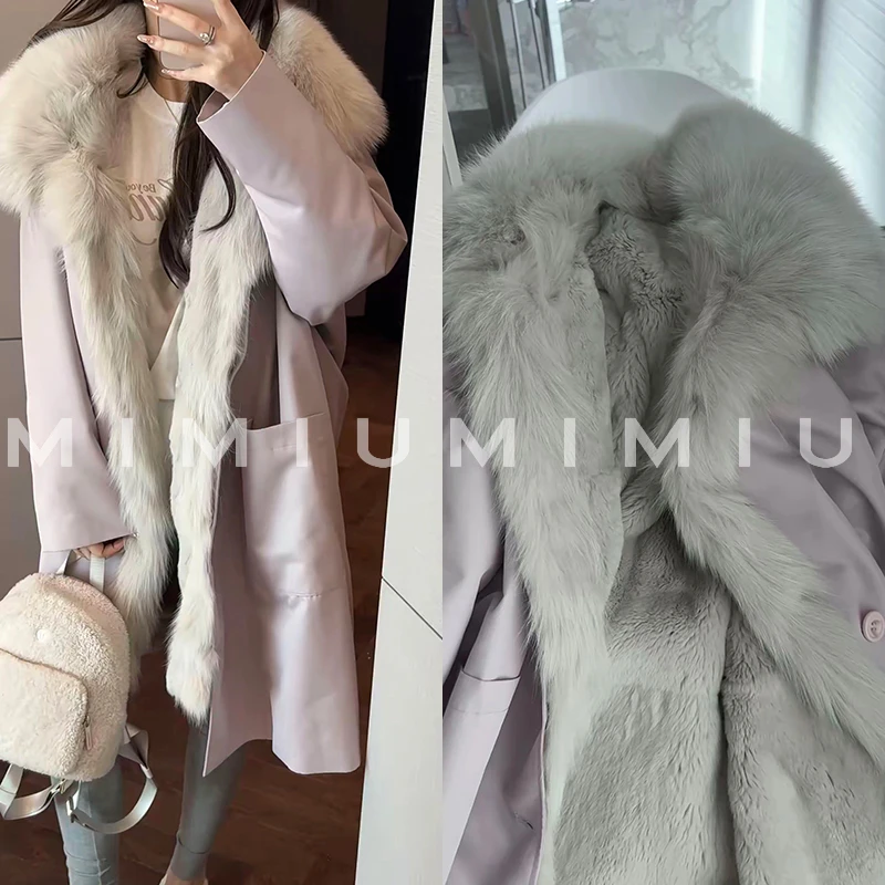 【mimius】七七进口可拆卸狐狸毛领+獭兔毛内胆长款派克外套 G10352