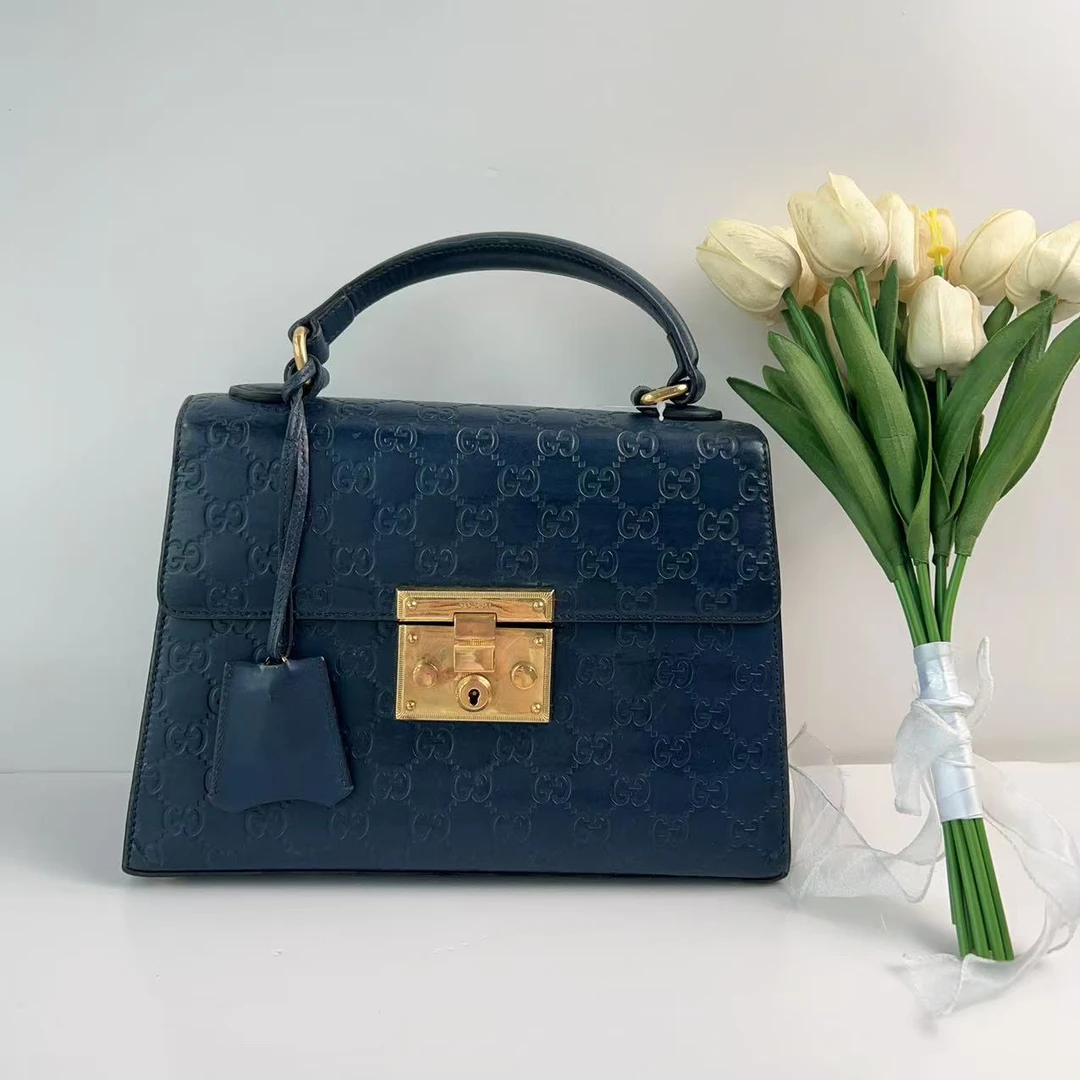 95新 GUCCI/古驰 古驰 蓝色月光宝盒大号c2166