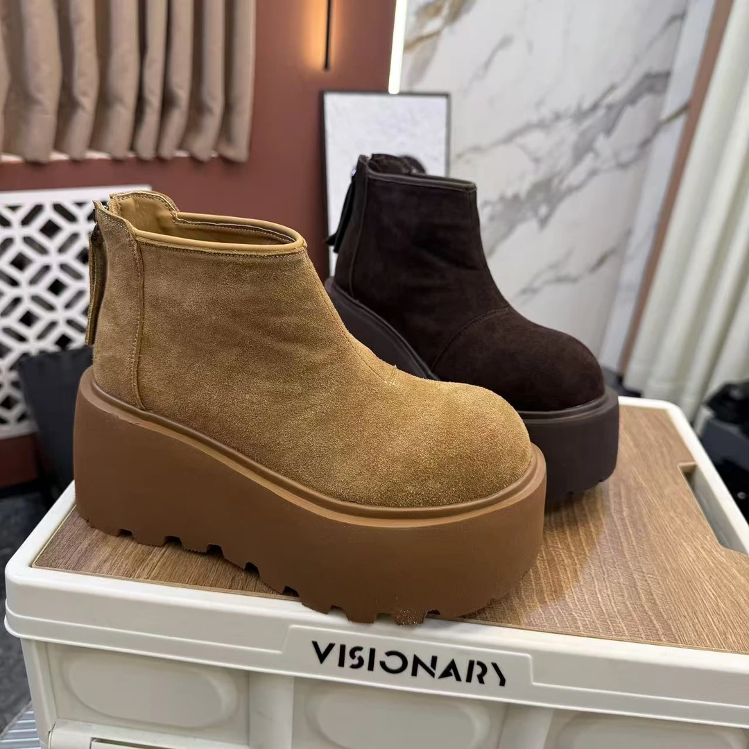 欧货新款厚底靴小个子必备踩上直高8cm显腿细专柜同款988-8