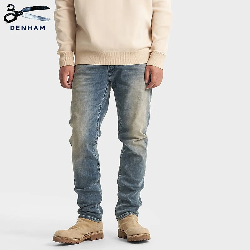 DENHAM2025年秋季修身微锥中腰水洗做旧复古剪刀牛仔裤RAZOR