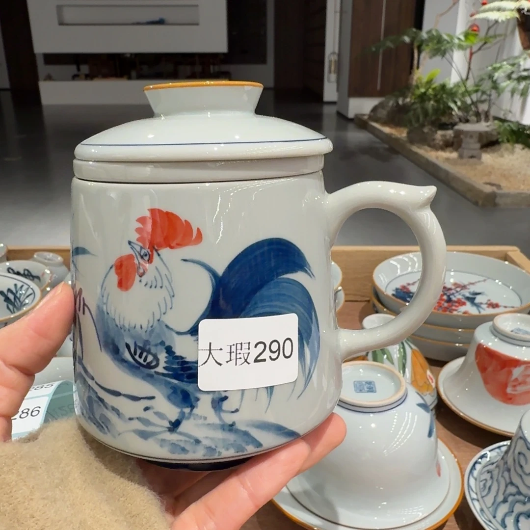 釉下手绘茶具微瑕