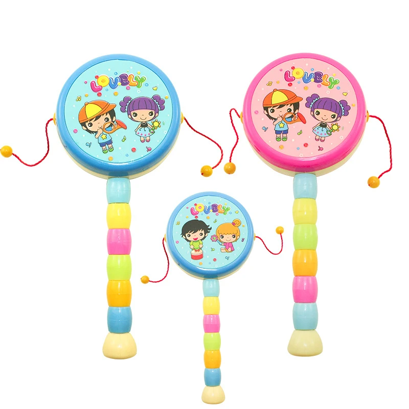 新款热卖卡通手摇拨浪鼓实体店摇铃小玩具乐器鼓幼儿园奖品小礼品
