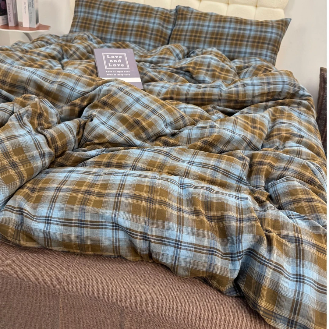 【蓝林臻境】复古中古风格纹全棉双层纱四件套