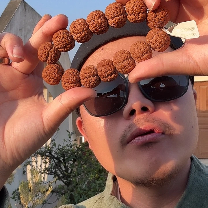 手串金刚菩提梁蜂王银标20毫米