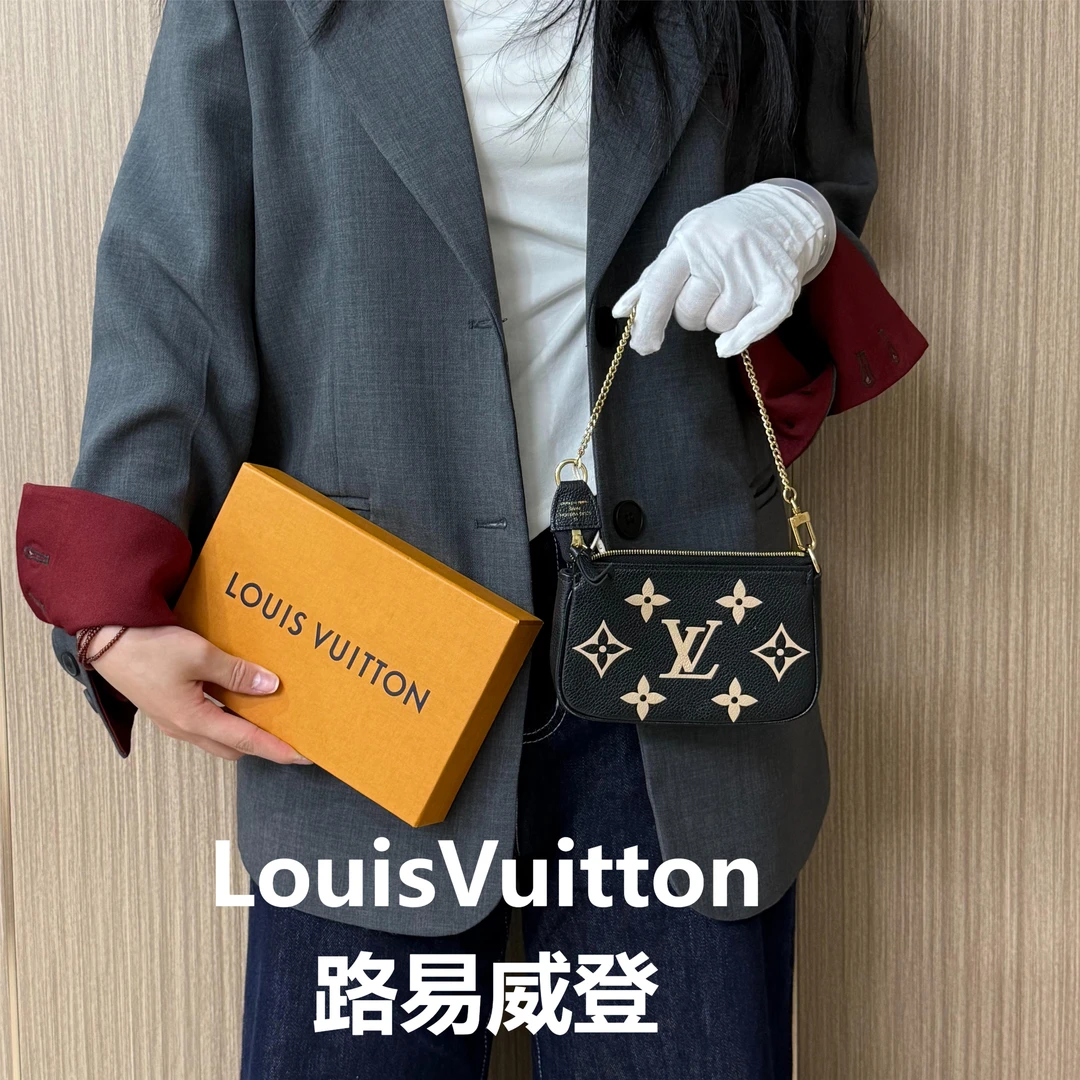 95新 LouisVuitton/路易威登 黑色全皮小麻将/甜甜精选/H22422