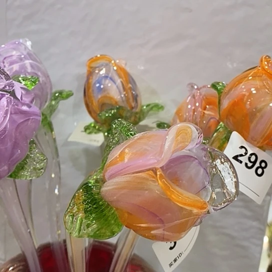 琉璃花瓶高48厘米宽6厘米