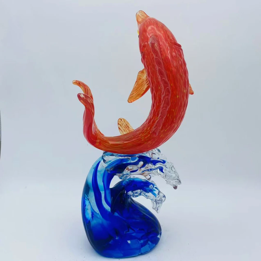 （李冰老师作品）力争上游鱼摆件