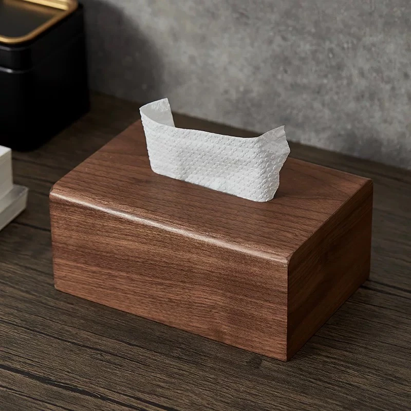 【北美黑胡桃木】实木高档纸巾盒抽纸盒客厅餐厅收纳餐巾纸（ZB）