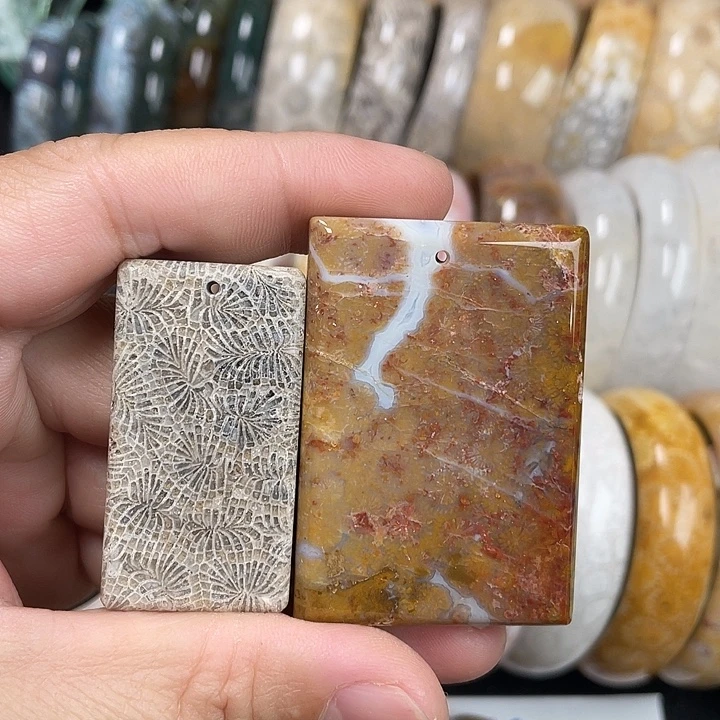 硅化珊瑚（珊瑚玉）未镶嵌吊坠(不含链)