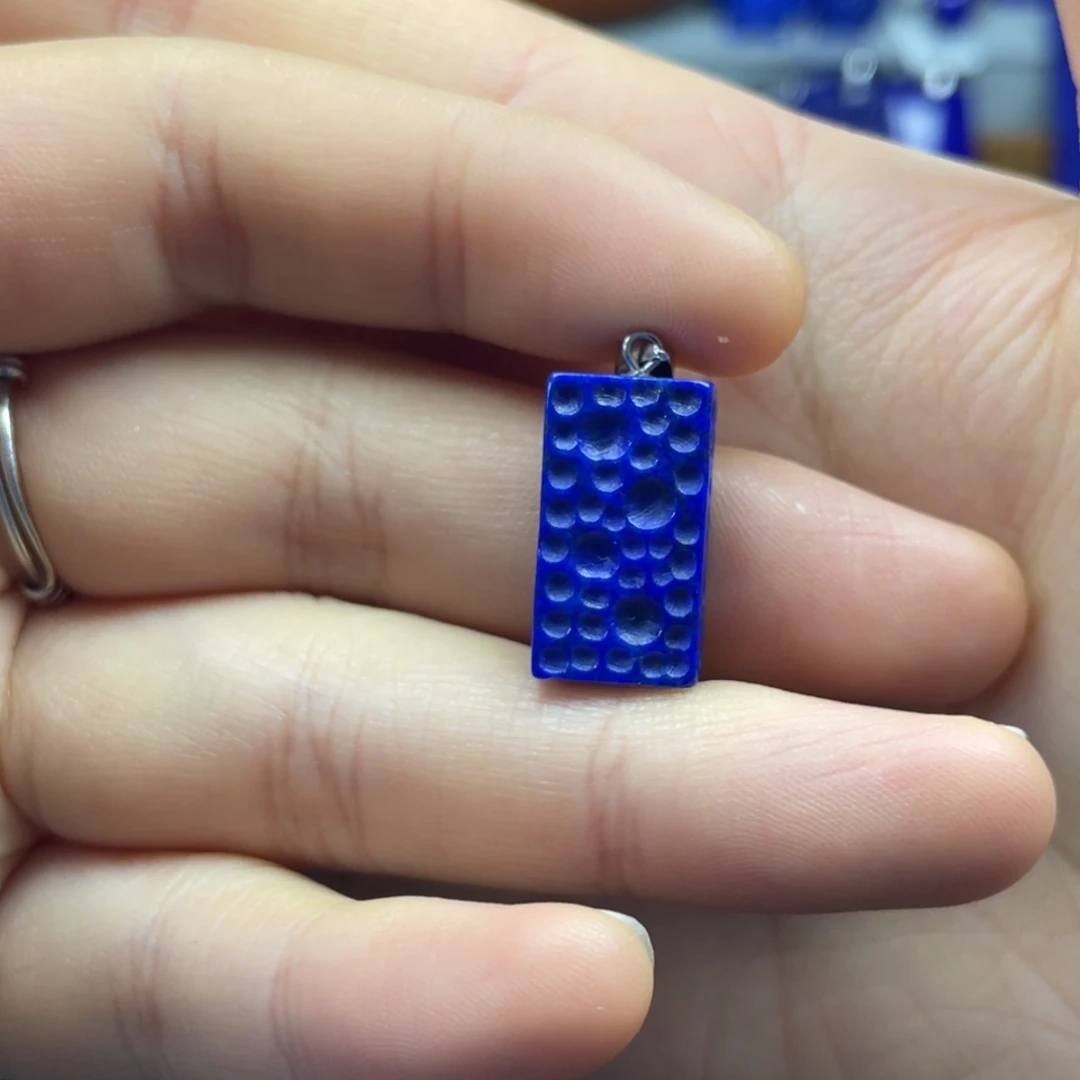 青金石银S925镶嵌吊坠