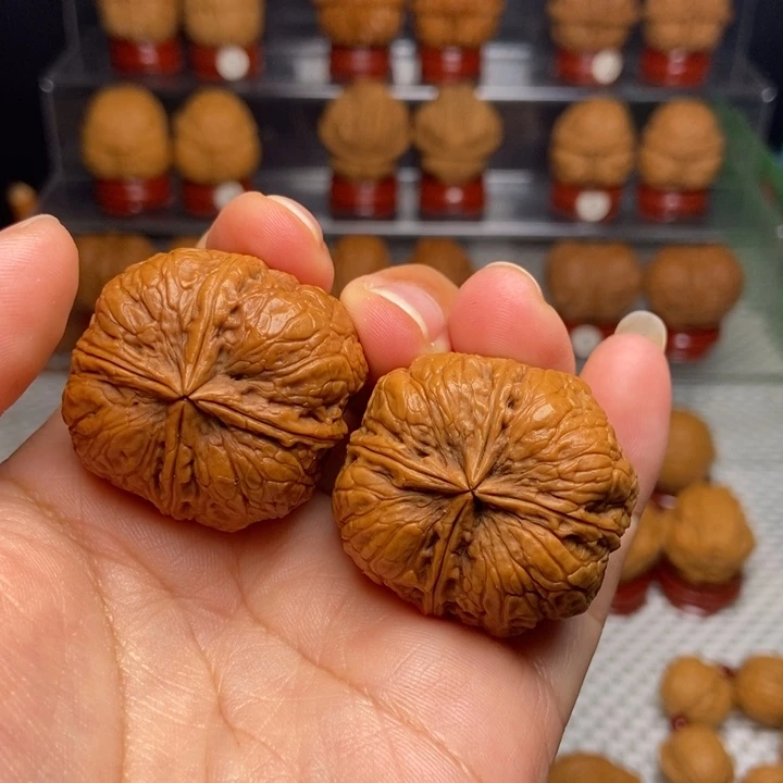 把件文玩核桃木纹四棱14