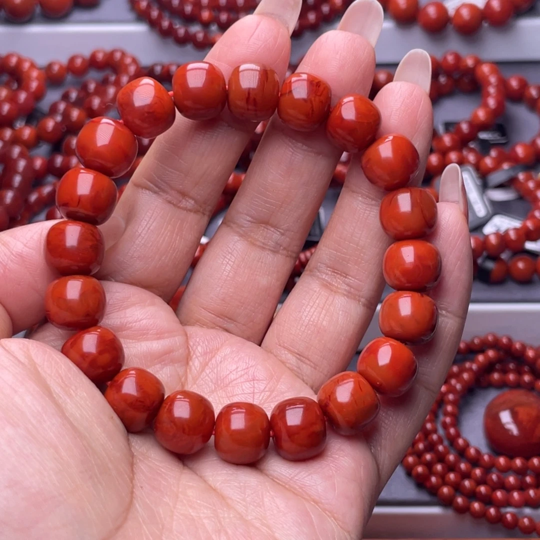 南红玛瑙未镶嵌其他W11.5mm柿子虎皮纹老型单圈