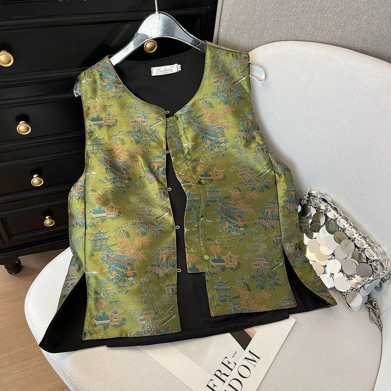 新款新中式国风马甲爆款气质独特时髦高贵女款女士款马甲外套上衣