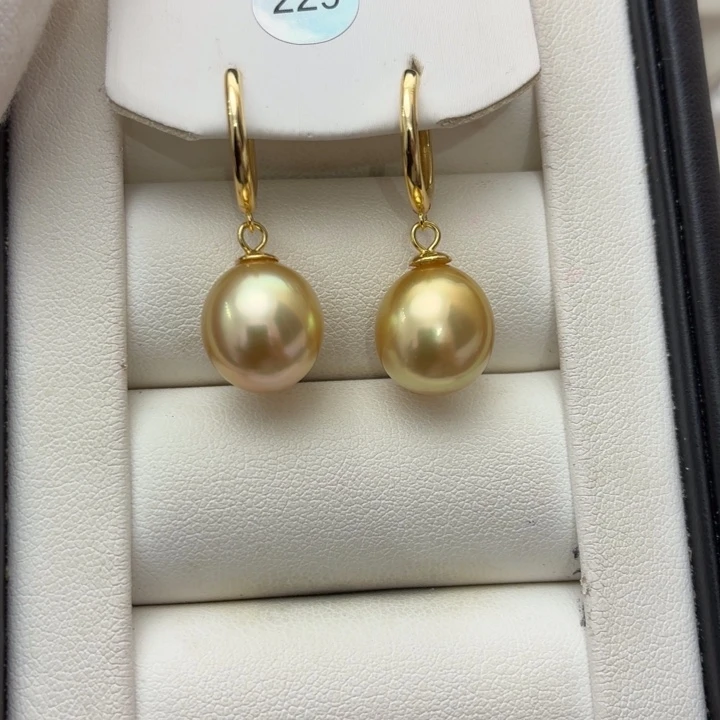 海水珍珠耳饰银S925镶嵌