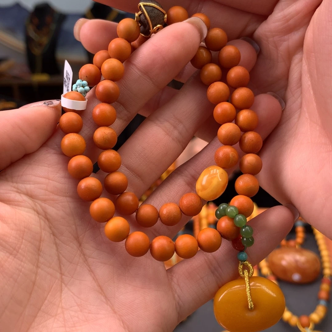 蜜蜡手串未镶嵌天然
