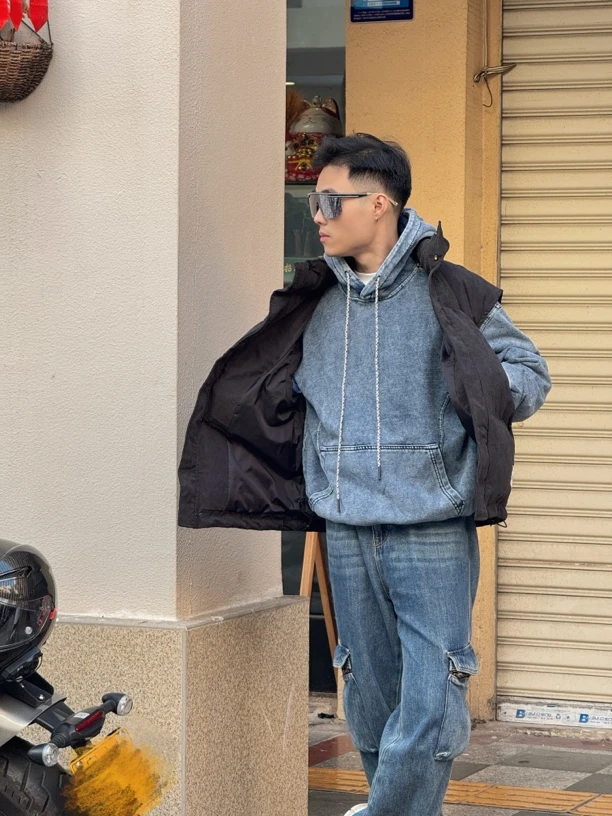 复古水洗布棉马甲宽松开衫夹克休闲韩版保暖冬季百搭棉衣