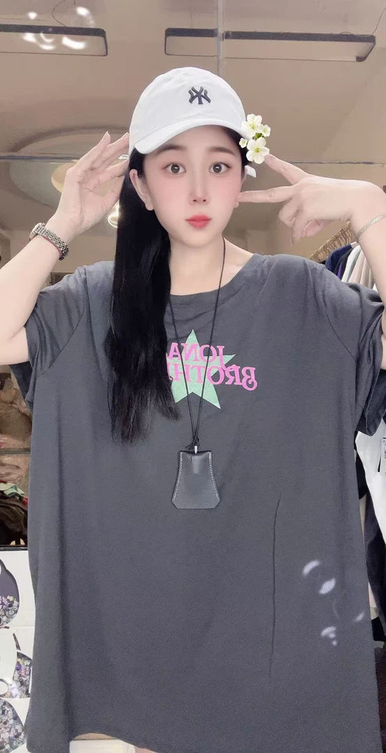 外贸纯棉特体大码T恤灰色五角星后背图案