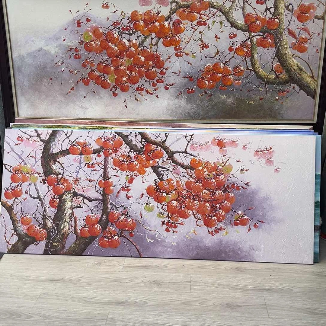 油画珠**主柿子80/120带框-////