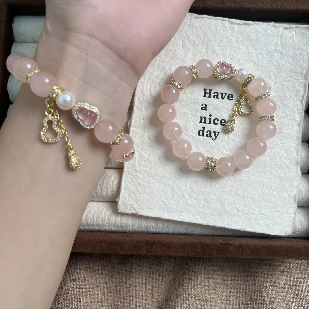 【大蜜桃】天然水晶时尚百搭轻奢叠带