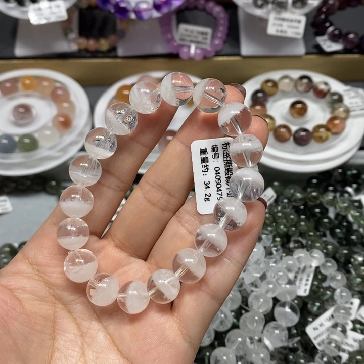 未镶嵌手链水晶白幽灵聚宝盆手链