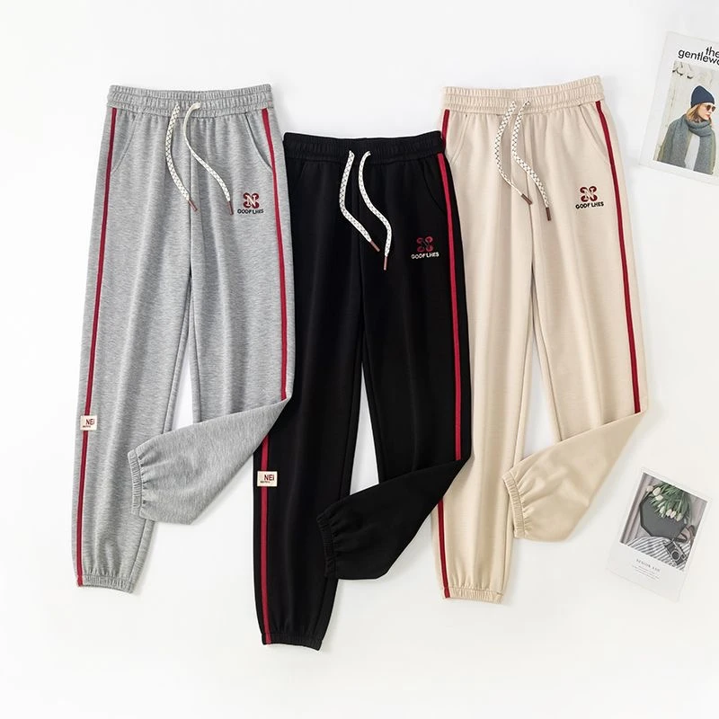 2025夏季必备空气棉卫裤 舒适不褪色不起球返潮复古风款束脚裤子