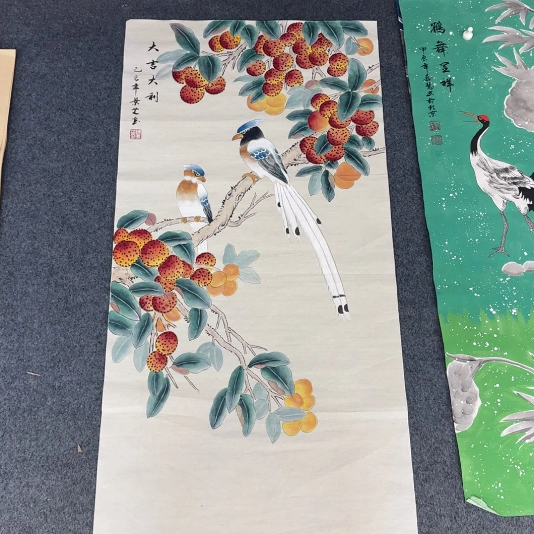 国画尺寸50X100手绘作品