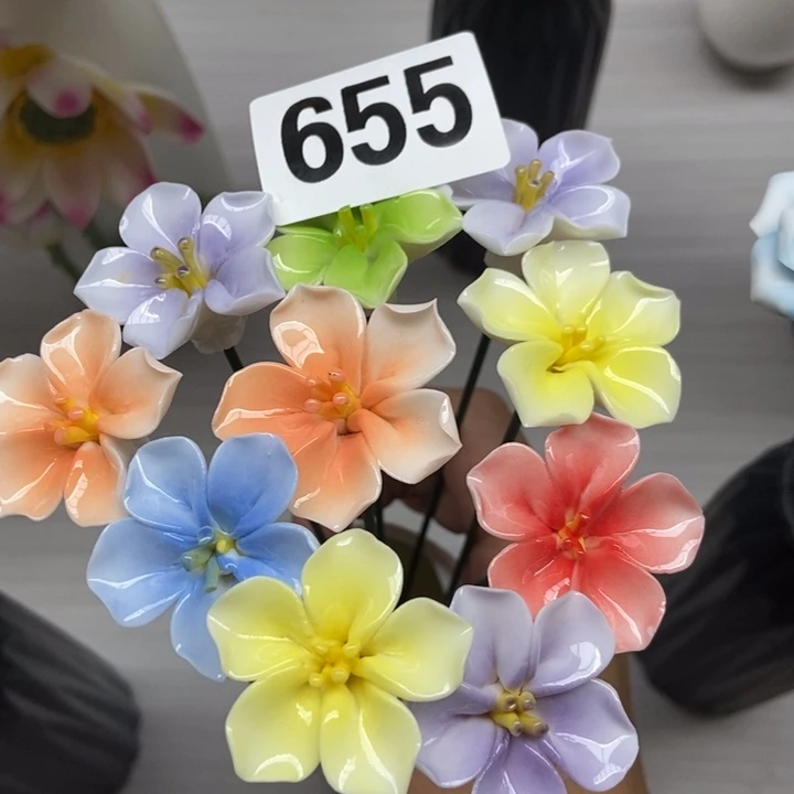 陶瓷手工制作陶瓷花10朵樱花