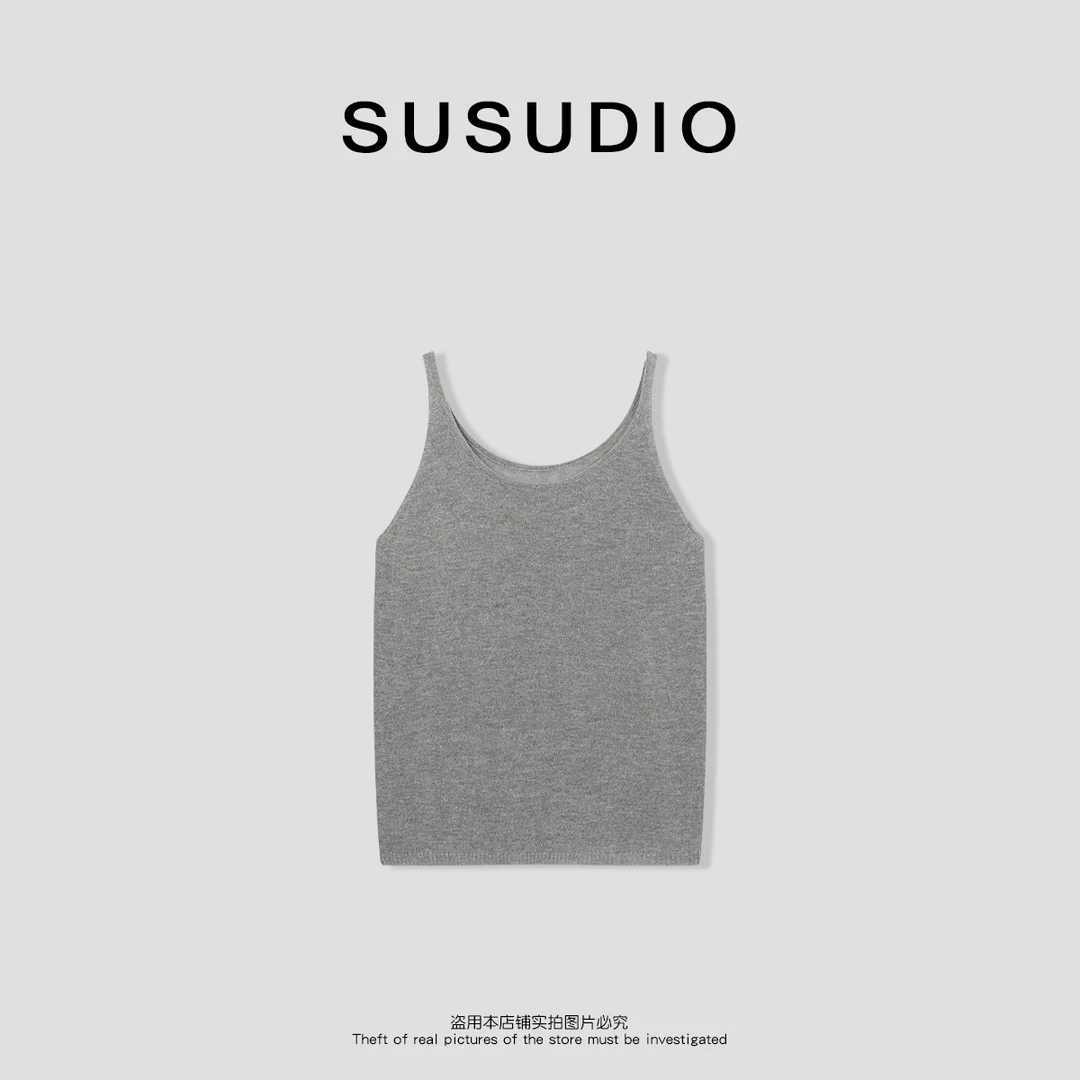 STUDIO②  莱赛尔+亚麻 夏季轻薄舒适外穿内搭针织背心00054