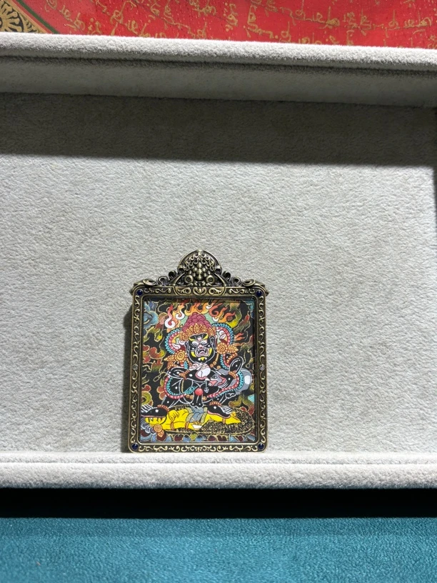 画师多杰绘制黑财神唐卡尺寸5✖️4