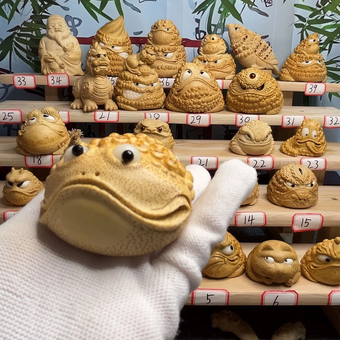 神***人竹竹根雕手工扁扁蟾