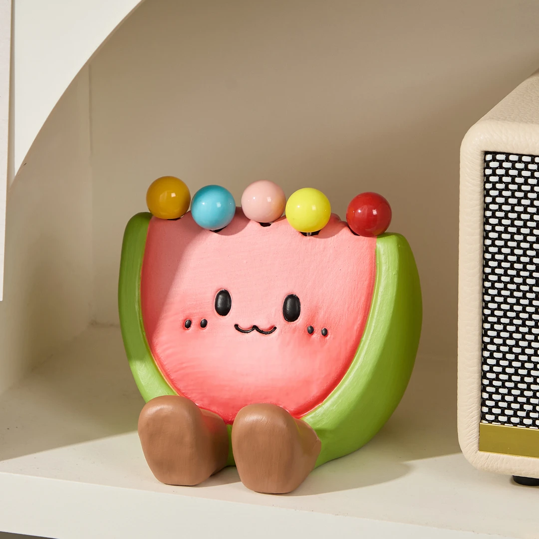 陶瓷家用水果叉收纳罐创意甜品蛋糕不锈钢儿童可爱水果叉西瓜