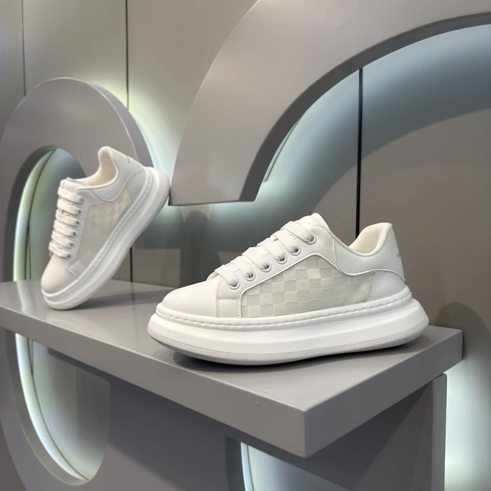 隐形增高2025时尚爆款休闲百搭透气小白鞋舒适厚底低帮潮流男鞋