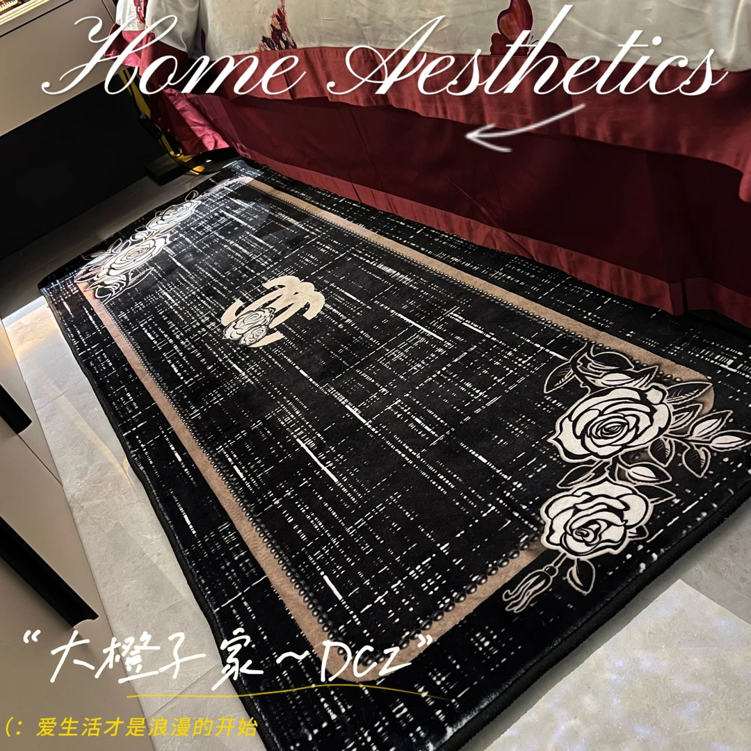 树轮异形轻奢卧室床边床尾毯飘窗垫防滑耐脏好打理透气隔凉垫