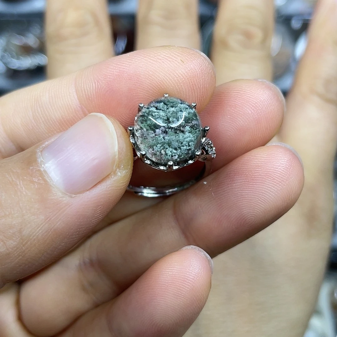 【闪购商品】银S925镶嵌珠宝半成品水晶戒指