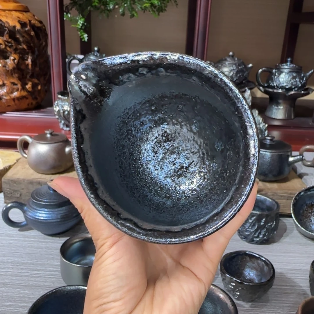岂**李建水紫陶柴烧杯微瑕