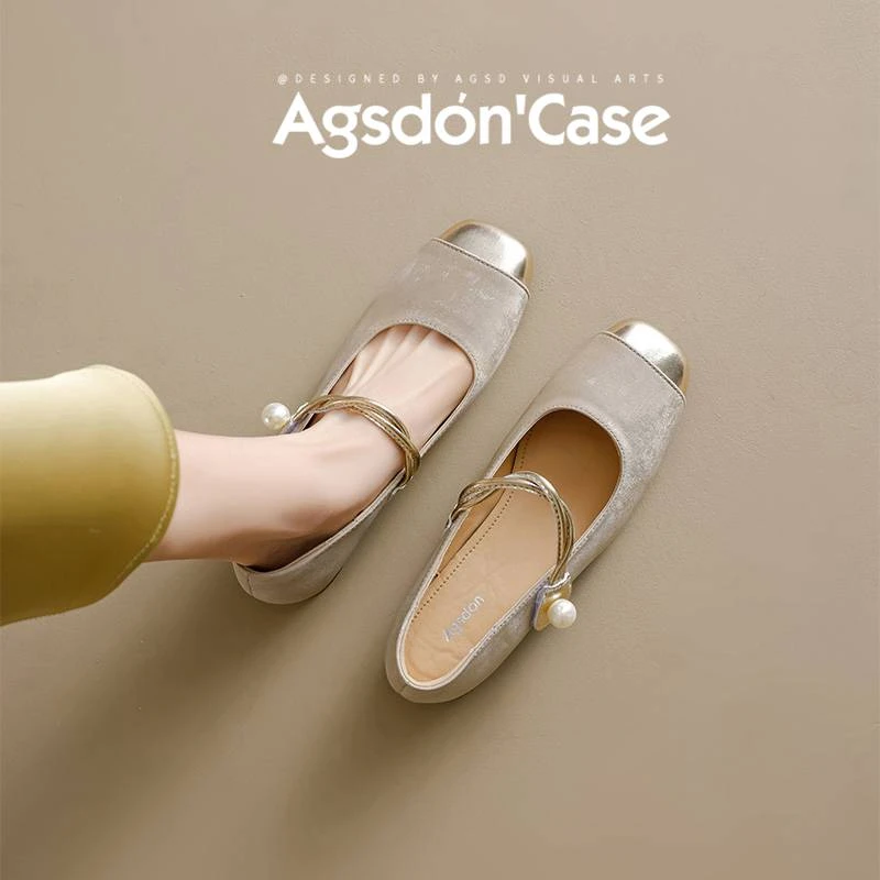 c奥古狮登法式高跟鞋女2025新款夏季复古玛丽珍小皮鞋浅口单鞋xx