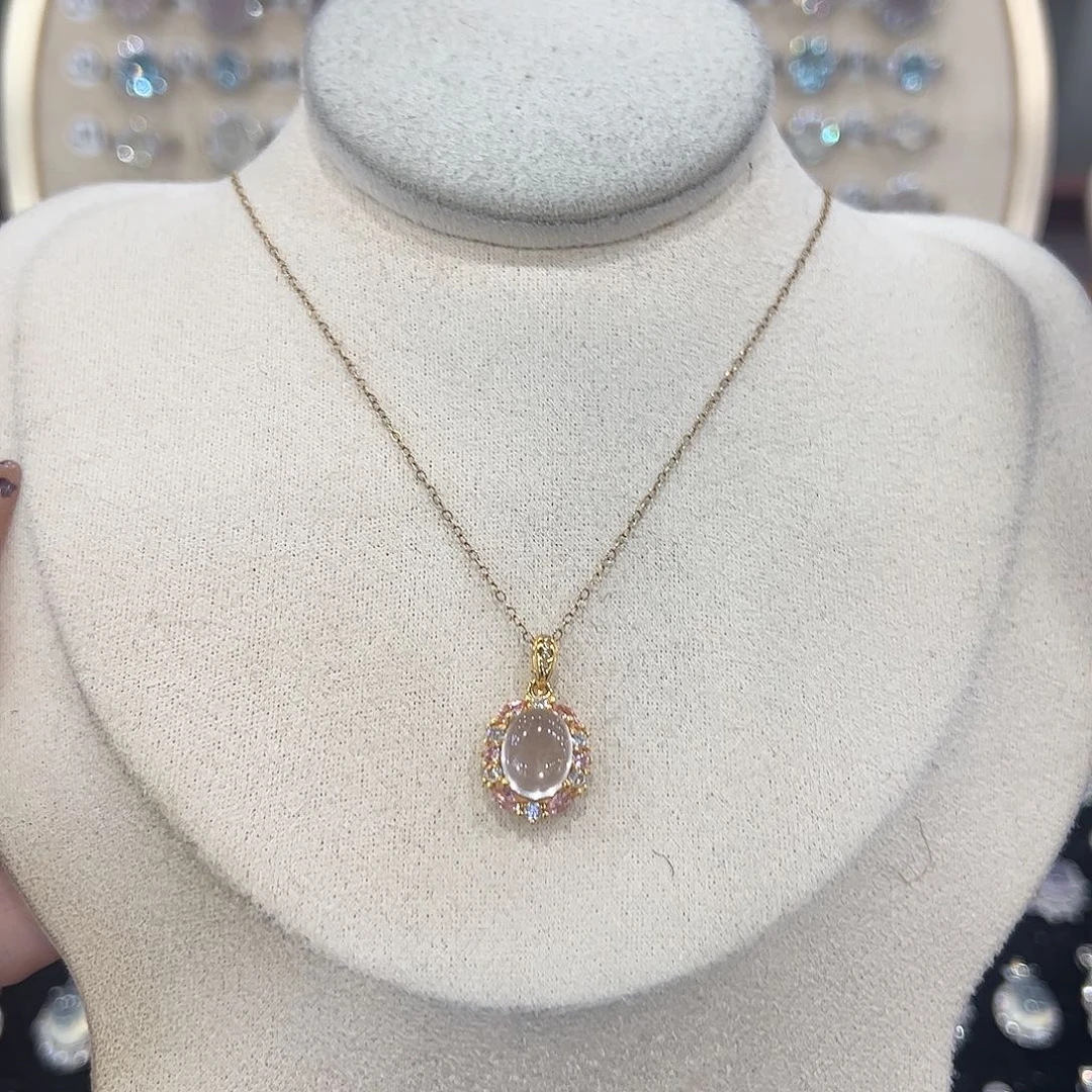 颈饰银S925镶嵌芙蓉石