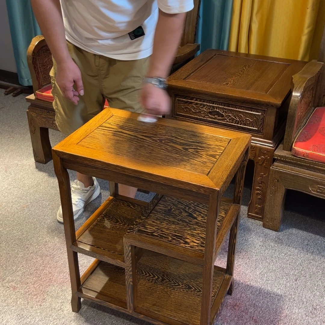 鸡翅木类成套家具茶几置物架